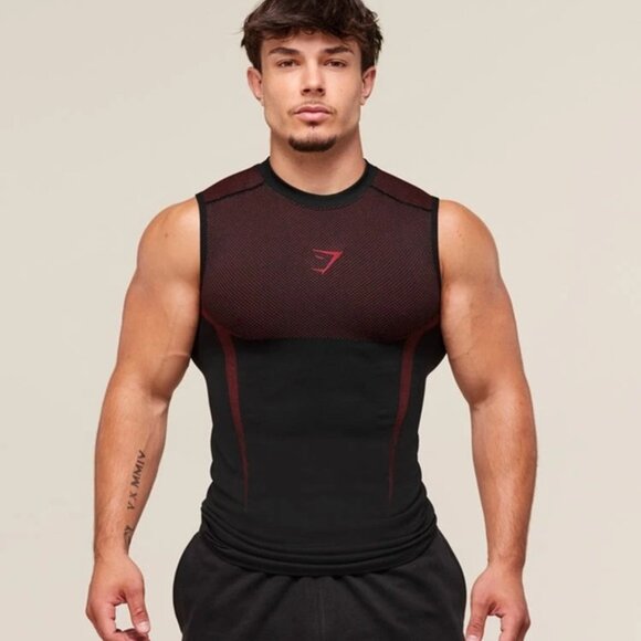 Gymshark Onyx 5.0 Tank Top Black/Carmine Red - Picture 6 of 6